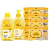 Kit jumbo João e Maria Sabonete e Shampoo 400ml + lenços