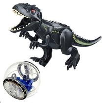 Kit jurassic world dinossauro t-rex black + girosfera + boneco bloco de montar Kit jurassic world dinossauro t-rex black + girosfera + boneco bloco de montar