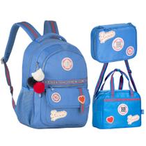 Kit Juvenil Escolar Mochila Lancheira Estojo Rebecca Bonbon RB24005-06-07