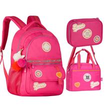 Kit Juvenil Escolar Mochila Lancheira Estojo Rebecca Bonbon RB24005-06-07