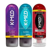 Kit K-med Lubrificantes Trio Hot + Ice + 2 em 1 50g cada