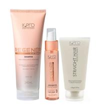 Kit K.Pro Regenér - Shampoo 240ml + Lipidium Oil 60ml + Straight Hair 150ml