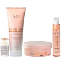Kit K.Pro Regenér - Shampoo 240ml + Máscara 165g + Óleo 60ml + Ampola 10ml Kit K.Pro Regenér - Shampoo 240ml + Máscara 165g + Óleo 60ml + Ampola 10ml