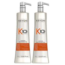 Kit K10 BB-Cream Cauterização Inteligente Shampoo Reconstrutor 1 Litro + Máscara Reconstrutora 1 Litro Kevon