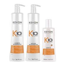 Kit K10 BB-Cream Shampoo Reconstrutor 1 Litro + Máscara Reconstrutora 1 Litro + Leave-in 500 ml Kevon