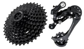 Kit K7 9v Cassete Bike 11/36 Câmbio 9v Cage Longo Sunrun Kit K7 9v Cassete Bike 11/36 Câmbio 9v Cage Longo Sunrun