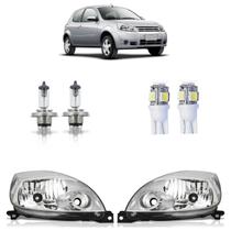 Kit Ka 2008 A 2013 Par Farol Máscara Cromada + Lâmpada Halógena H4 12V GE e Pingo Led