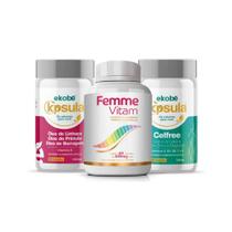 Kit Kap Óleo Linhaça+ Femme Vitam + Kap Celfree com Brinde