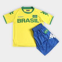 Kit Kappa Brasil Infantil - Amarelo+Azul
