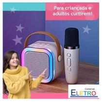 Kit Karaokê Kids Mini Caixa de Som Com Microfone Sem Fio Entretenimento