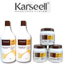 Kit Karseell 5 Produtos Shampoo Condicionador Cronograma Capilar Nutrição Hidratação e Reconstrução