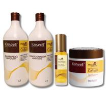 Kit Karseell Máscara Colagem Hidratação Profunda Shampoo Condicionador Óleo 50ml