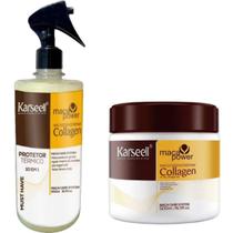 Kit Karseell Protetor Térmico 10 em 1 Máscara Reconstrutora Hidratação Profunda Power 500Ml