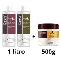 kit Karseell shampoo 1l, condicionador 1l, máscara 500gr Karseell