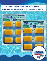 KIT KEEP CLOR PASTILHAS EM GEL - 02 BLISTERS Clarificante para Piscinas (6 Unidades de 30g) KIT KEEP CLOR PASTILHAS EM GEL - 02 BLISTERS Clarificante para Piscinas (6 Unidades de 30g)