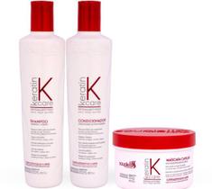 Kit Keratin Care Sistema Anti Frizz Shampoo + Condicionador + Máscara 300 ML Soupleliss - Souple Liss