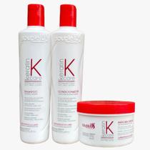 Kit Keratin Care Sistema Anti Frizz Shampoo + Condicionador + Máscara 300 ml Soupleliss