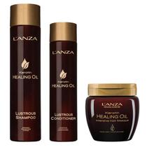 Kit Keratin Healing Oil Shampoo, Condicionador Lustrous e Intensive Hair Masque Lanza Kit Keratin Healing Oil Shampoo, Condicionador Lustrous e Intensive Hair Masque Lanza