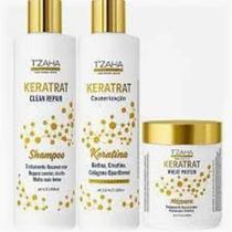 Kit Keratrat Tzaha Shampoo + Máscara +Queratina e Colágeno , Reconstrução Capilar Profissional Kit Keratrat Tzaha Shampoo + Máscara +Queratina e Colágeno , Reconstrução Capilar Profissional