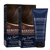 Kit Kert Keraton: 2 Tonalizantes Banho de Brilho Vegan Café Expresso Castanho Escuríssimo 100g
