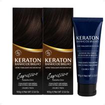 Kit Kert Keraton: 2 Tonalizantes Banho de Brilho Vegan Capuccino Castanho Claro 100g Kit Kert Keraton: 2 Tonalizantes Banho de Brilho Vegan Capuccino Castanho Claro 100g