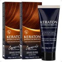 Kit Kert Keraton: 2 Tonalizantes Banho de Brilho Vegan Caramelo Moreno Iluminado 100g