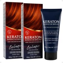 Kit Kert Keraton: 2 Tonalizantes Banho de Brilho Vegan Conhaque Cobre Avermelhado 100g
