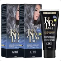 Kit Kert Keraton: 2 Tonalizantes Banho de Brilho Vegan Granny Cinza Titânio 100g