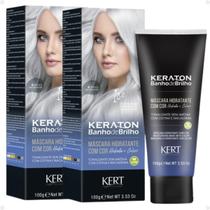 Kit Kert Keraton: 2 Tonalizantes Banho de Brilho Vegan Ice Cinza Platinado 100g Kit Kert Keraton: 2 Tonalizantes Banho de Brilho Vegan Ice Cinza Platinado 100g