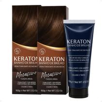 Kit Kert Keraton: 2 Tonalizantes Banho de Brilho Vegan Mocaccino Castanho Médio 100g