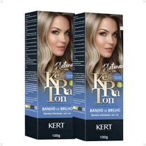 Kit Kert Keraton: 2 Tonalizantes Banho de Brilho Vegan Platina Prata Claro 100g Kit Kert Keraton: 2 Tonalizantes Banho de Brilho Vegan Platina Prata Claro 100g