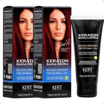 Kit Kert Keraton: 2 Tonalizantes Banho de Brilho Vegan Scarlet Vermelho Cereja 100g Kit Kert Keraton: 2 Tonalizantes Banho de Brilho Vegan Scarlet Vermelho Cereja 100g