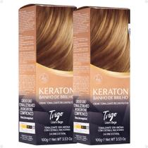 Kit Kert Keraton: 2 Tonalizantes Banho de Brilho Vegan Trigo Louro Bege 100g Kit Kert Keraton: 2 Tonalizantes Banho de Brilho Vegan Trigo Louro Bege 100g