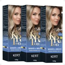 Kit Kert Keraton: 3 Tonalizantes Banho de Brilho Vegan Platina 100g Kit Kert Keraton: 3 Tonalizantes Banho de Brilho Vegan Platina 100g