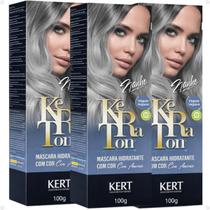 Kit Kert Keraton: 3 Tonalizantes Banho de Brilho Vegan Prata Cendré 100g Kit Kert Keraton: 3 Tonalizantes Banho de Brilho Vegan Prata Cendré 100g