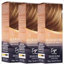 Kit Kert Keraton: 3 Tonalizantes Banho de Brilho Vegan Trigo Louro Bege 100g Kit Kert Keraton: 3 Tonalizantes Banho de Brilho Vegan Trigo Louro Bege 100g