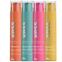 Kit Kess Gel Dental Whitelicius Com 4: Banana Ice, Melancia Ice, Pessego Ice e Classic Mint 60g Kit Kess Gel Dental Whitelicius Com 4: Banana Ice, Melancia Ice, Pessego Ice e Classic Mint 60g
