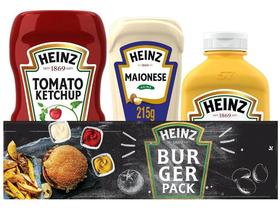 Kit Ketchup 397g Maionese 215g e Mostarda 255g - Heinz Tradicional