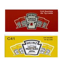 Kit Ketchup e Mostarda 1 Caixa Fechada de Cada Sachês Heinz