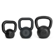 Kit kettlebell 4kg, 8kg e 12kg para musculação, fitness e treinamento funcional ideal para academia, cross training e exercícios em casa completo