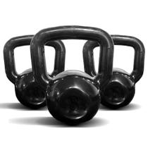 Kit Kettlebell Em Ferro Fundido Pintado 4Kg 6Kg 8Kg Treino Funcional Musculação Academia Fitness