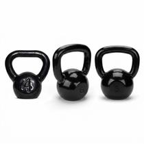 KIT KETTLEBELL EMBORRACHADO 4KG 6KG 8KG PRETO PARA CASA E ACADEMIA TREINO FUNCIONAL exercício funcional MUSCULAÇÃO DURÁVEL