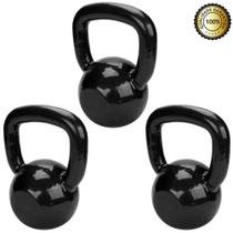 Kit Kettlebell Emborrachado Funcional De 4, 6, 8 Kg Kit Kettlebell Emborrachado Funcional De 4, 6, 8 Kg