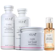 Kit Keune Care Color Brillianz Shampoo 300ml + Condicionador 250ml + Máscara 200ml + Satin Oil 95ml