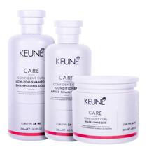 Kit Keune Care Confident Curl - Shampoo 300ml + Condicionador 250ml + Máscara 200g