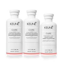Kit Keune Care Confident Curl Shampoo Extra e Condicionador (3 produtos)