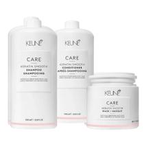 Kit Keune Care Keratin Smooth Shampoo 1000ml, Condicionador 1000ml, Máscara 500ml