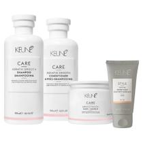 Kit Keune Care Keratin Smooth Shampoo 300ml, Condicionador 250ml, Máscara 200ml, Pasta Modeladora 50ml