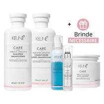 Kit Keune Care Keratin Smooth Shampoo 300ml, Condicionador 250ml, Máscara 200ml, Smooth Serum 25ml, 2 Phase Spray 200ml