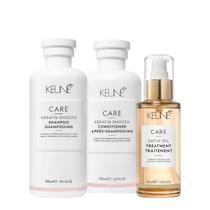 Kit Keune Care Keratin Smooth Shampoo Condicionador e Satin Oil (3 produtos) Kit Keune Care Keratin Smooth Shampoo Condicionador e Satin Oil (3 produtos)